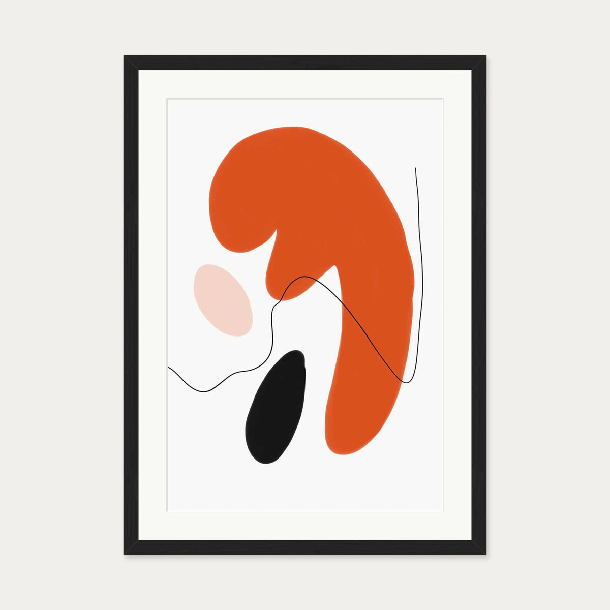 Abstract Shapes Texture Art Print — 50 x 70 cm — Black Frame