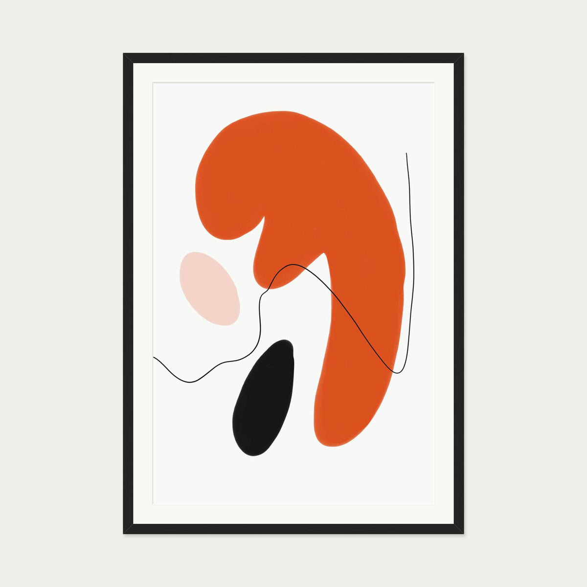 Abstract Shapes Texture Art Print — 70 x 100 cm — Black Frame
