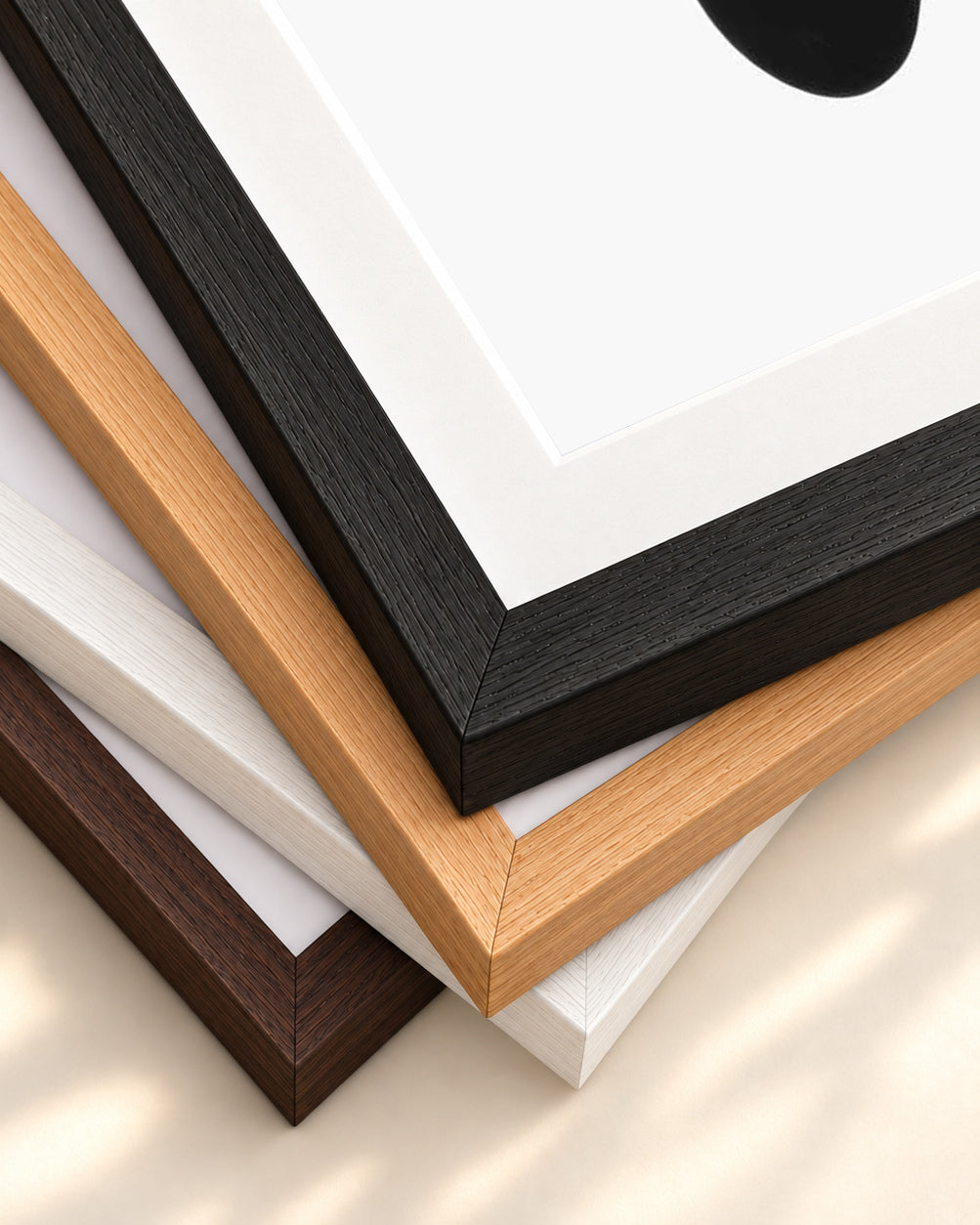 Abstract Shapes Texture Art Print — framed print corner with 5 cm mount and bevel