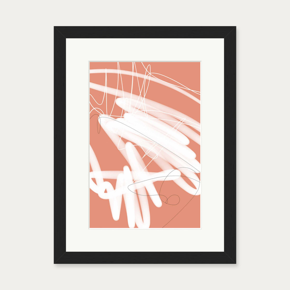 Abstract Sketch Art Print — 30 x 40 cm — Black Frame