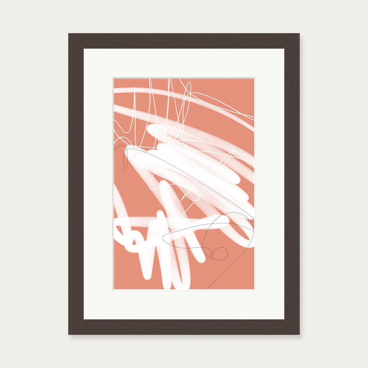 Abstract Sketch Art Print — 30 x 40 cm — Brown Frame