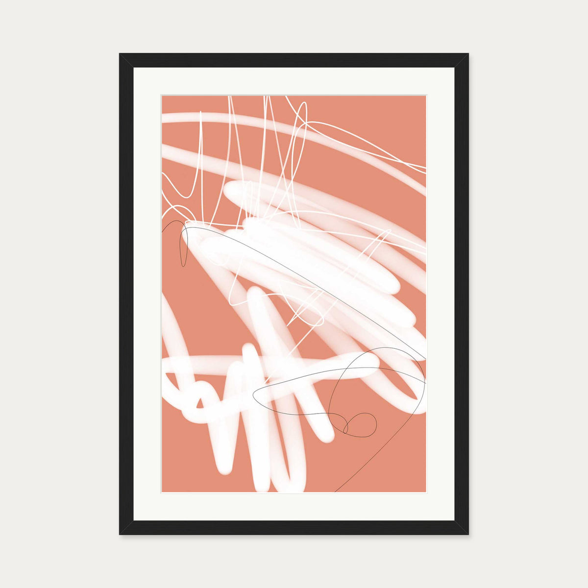 Abstract Sketch Art Print — 50 x 70 cm — Black Frame