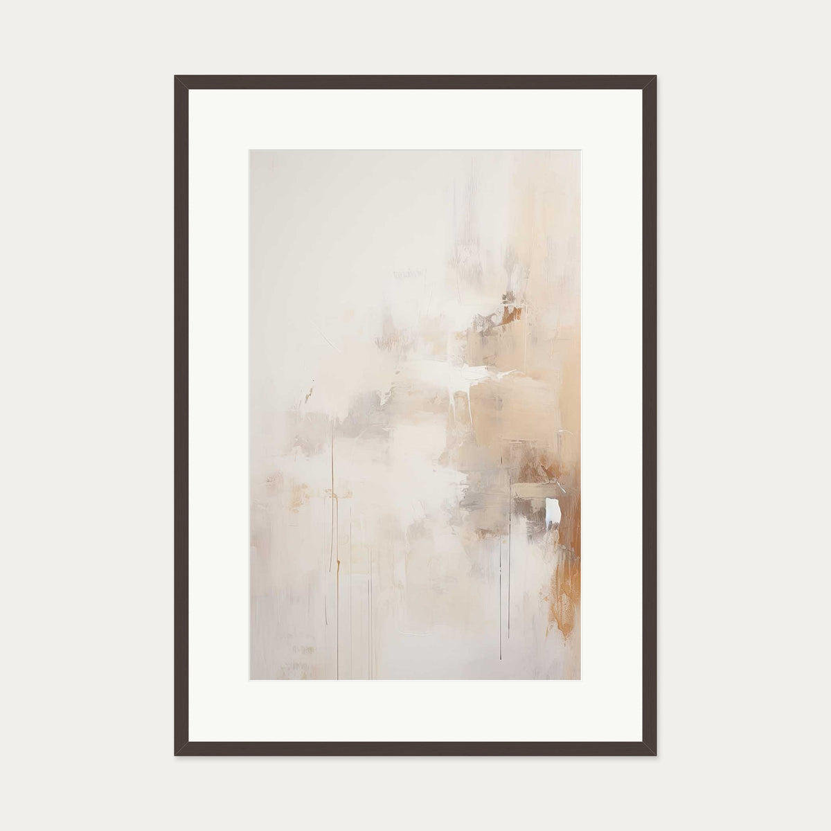 Abstract Songbird Art Print — 70 x 100 cm — Brown Frame