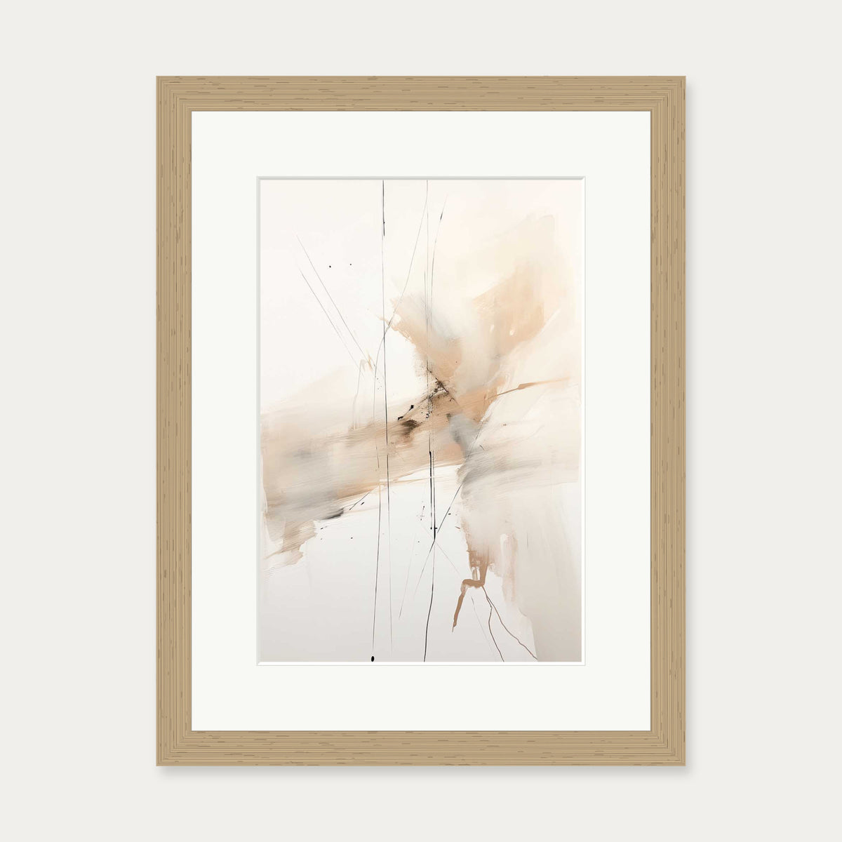 Abstract Songbird II Art Print — 30 x 40 cm — Oak Frame