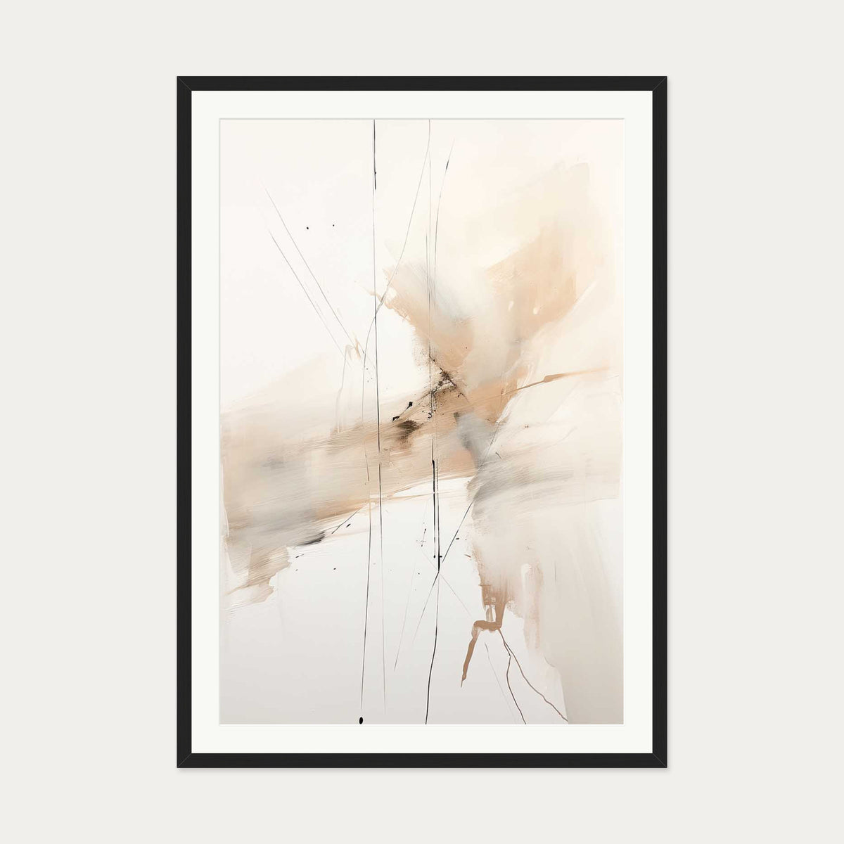 Abstract Songbird II Art Print — 70 x 100 cm — Black Frame