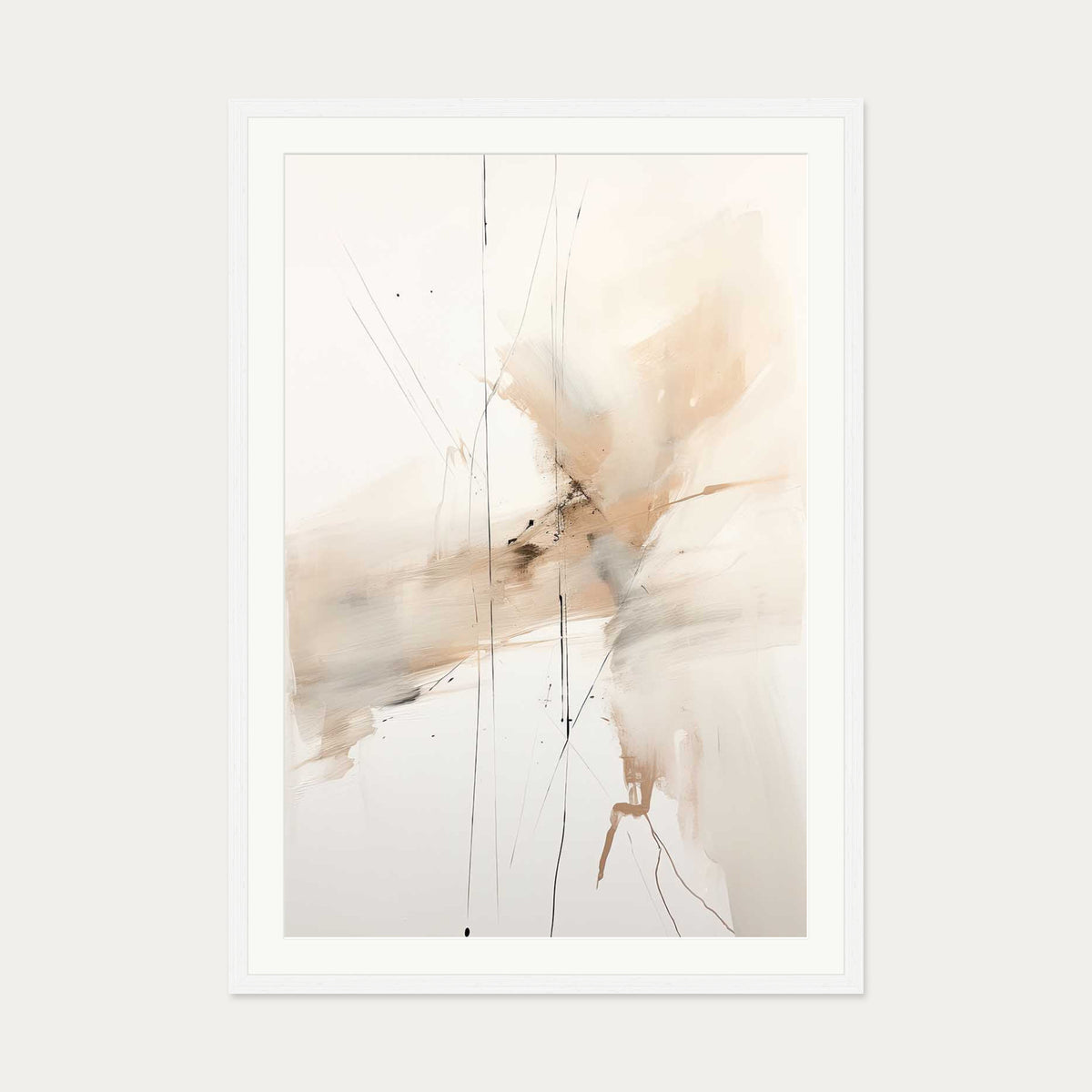 Abstract Songbird II Art Print — 70 x 100 cm — White Frame