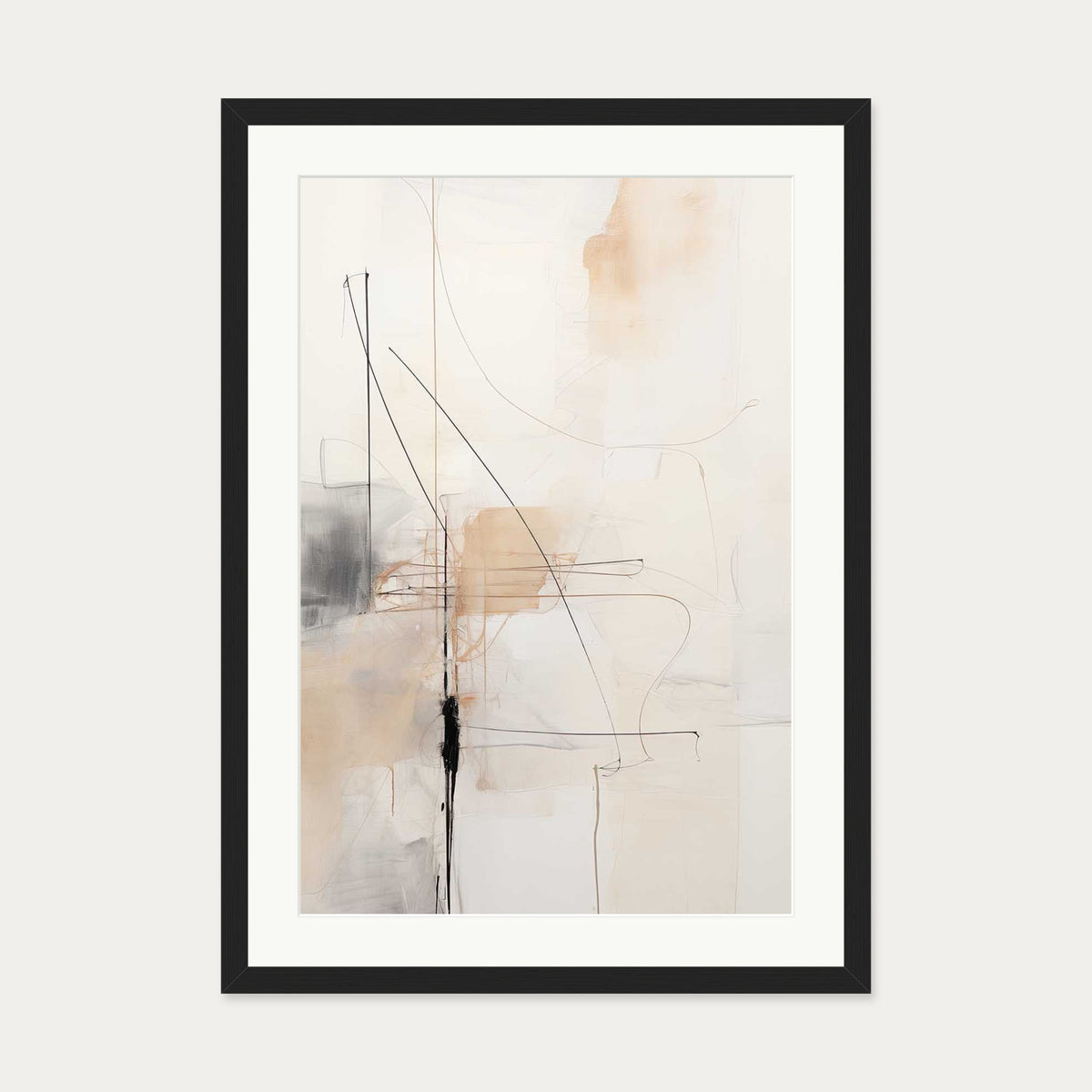 Abstract Songbird III Art Print — 50 x 70 cm — Black Frame