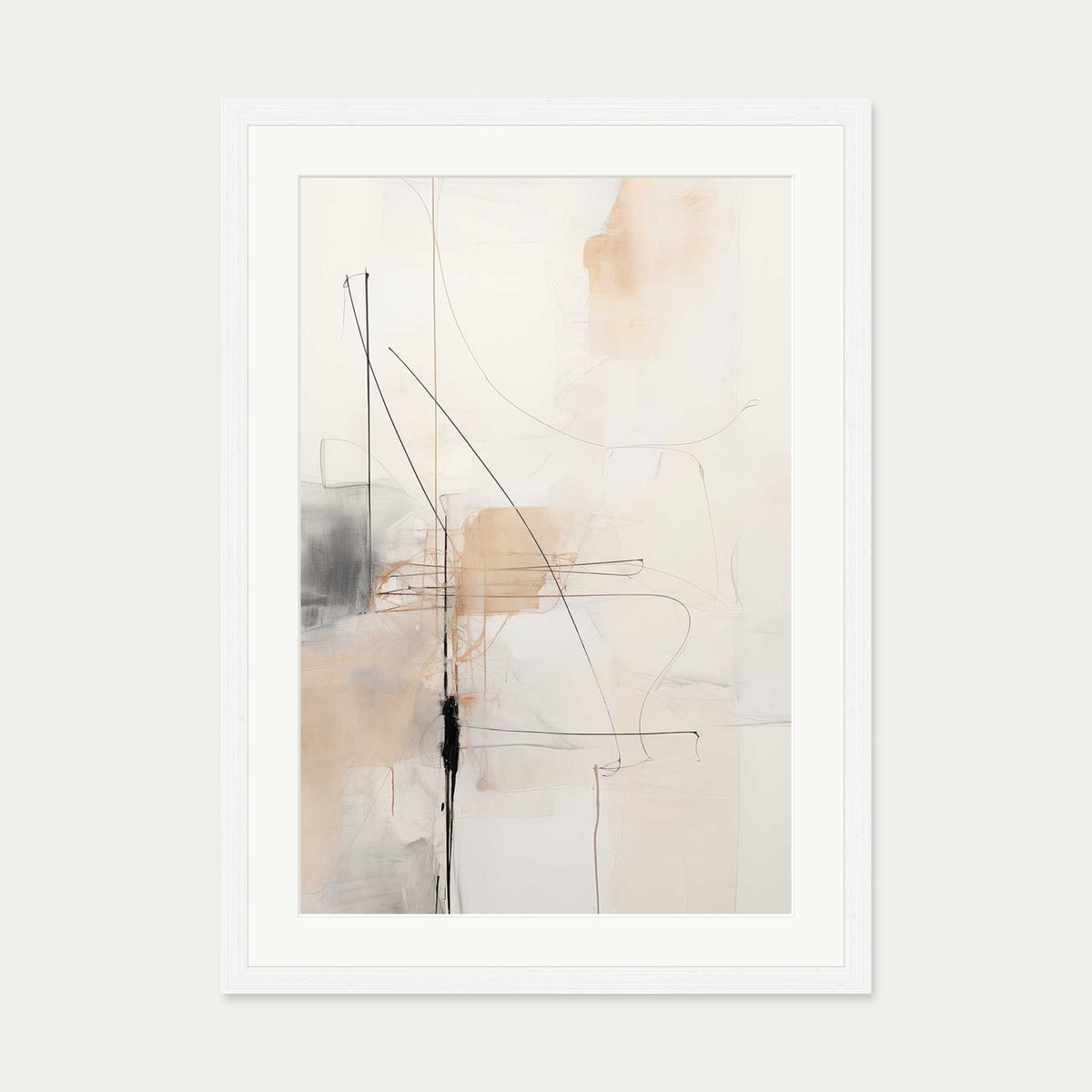 Abstract Songbird III Art Print — 50 x 70 cm — White Frame