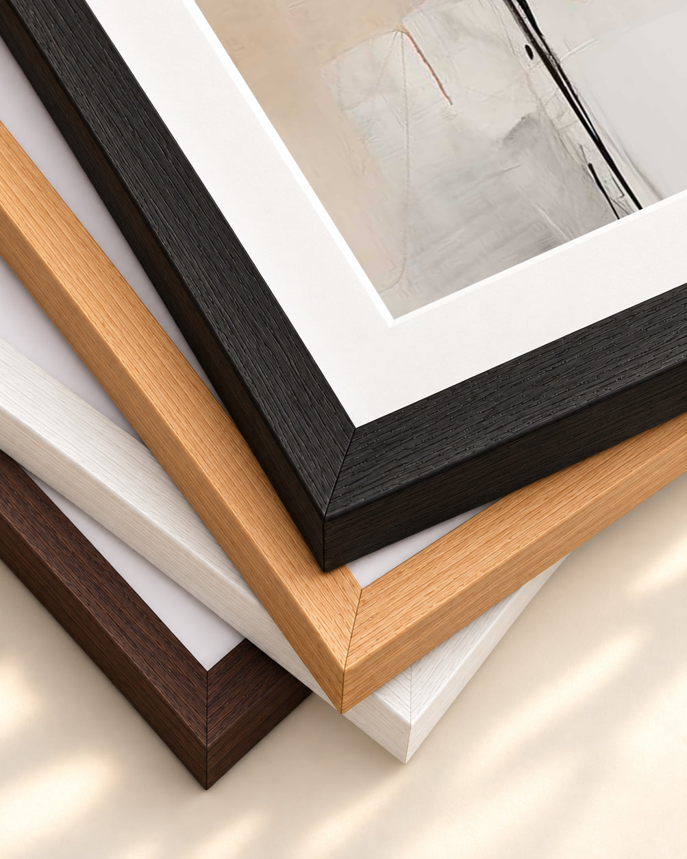 Abstract Songbird III Art Print — framed print corner with 5 cm mount and bevel