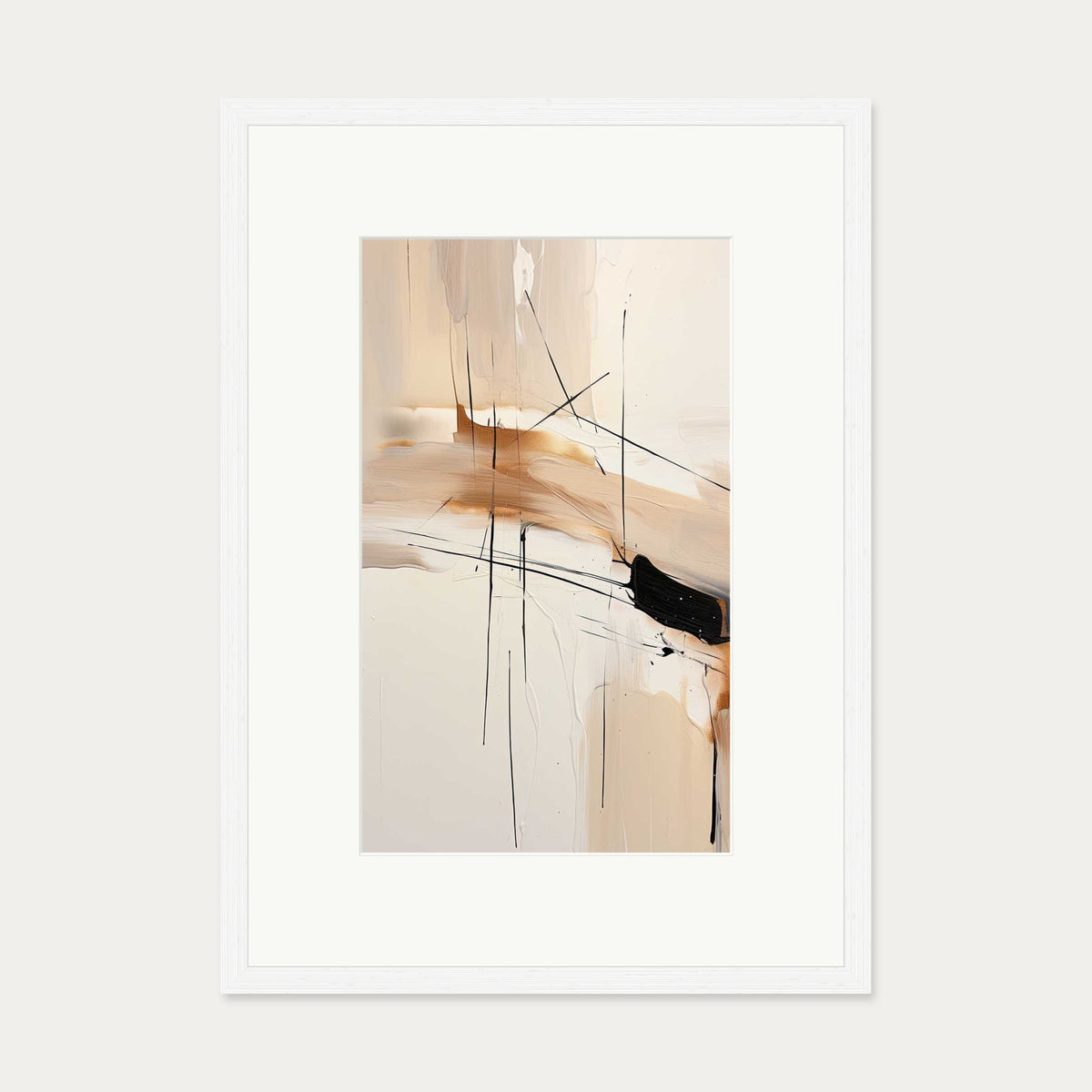 Abstract Songbird IV Art Print — 50 x 70 cm — White Frame