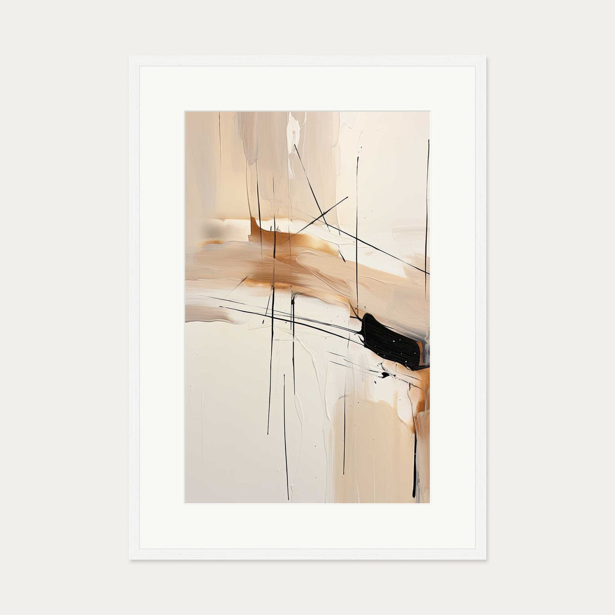Abstract Songbird IV Art Print — 70 x 100 cm — White Frame