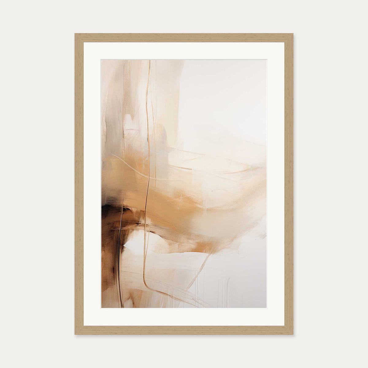 Abstract Songbird VI Art Print — 50 x 70 cm — Oak Frame