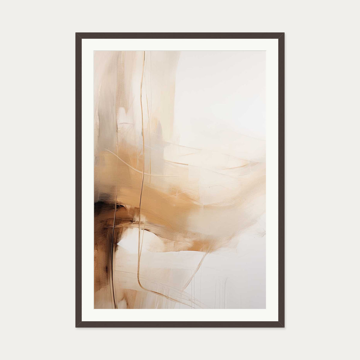 Abstract Songbird VI Art Print — 70 x 100 cm — Brown Frame