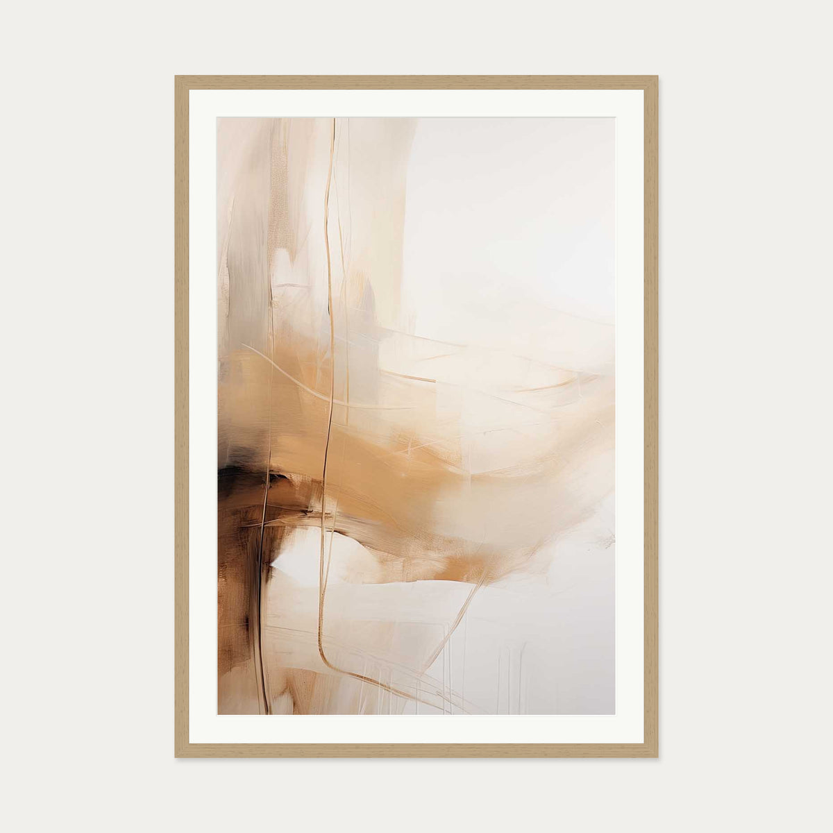 Abstract Songbird VI Art Print — 70 x 100 cm — Oak Frame