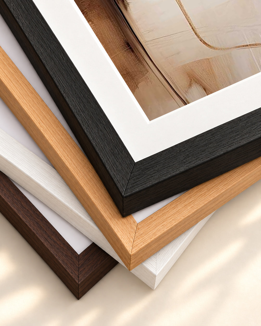 Abstract Songbird VI Art Print — framed print corner with 5 cm mount and bevel