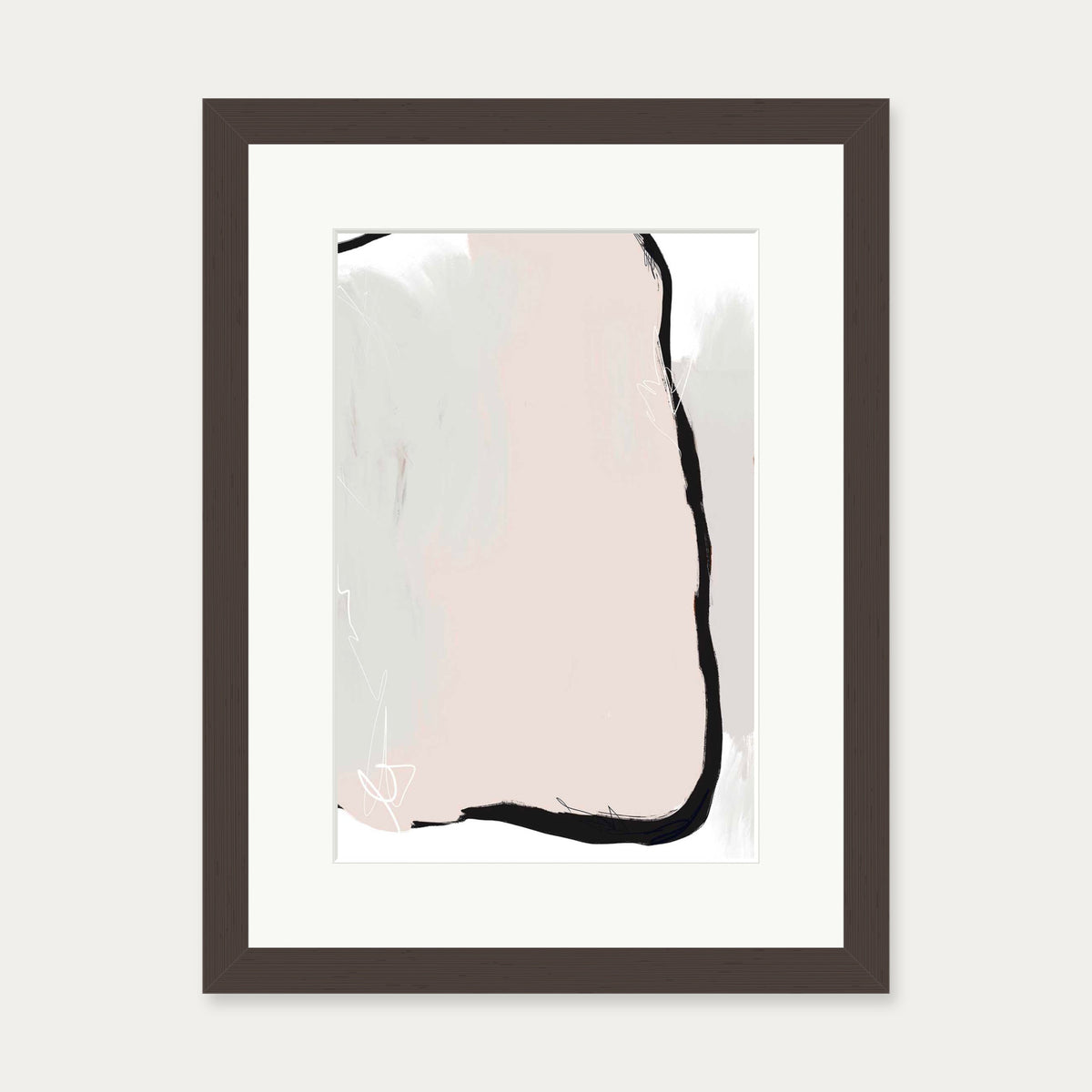 Abstract Study I Art Print — 30 x 40 cm — Brown Frame