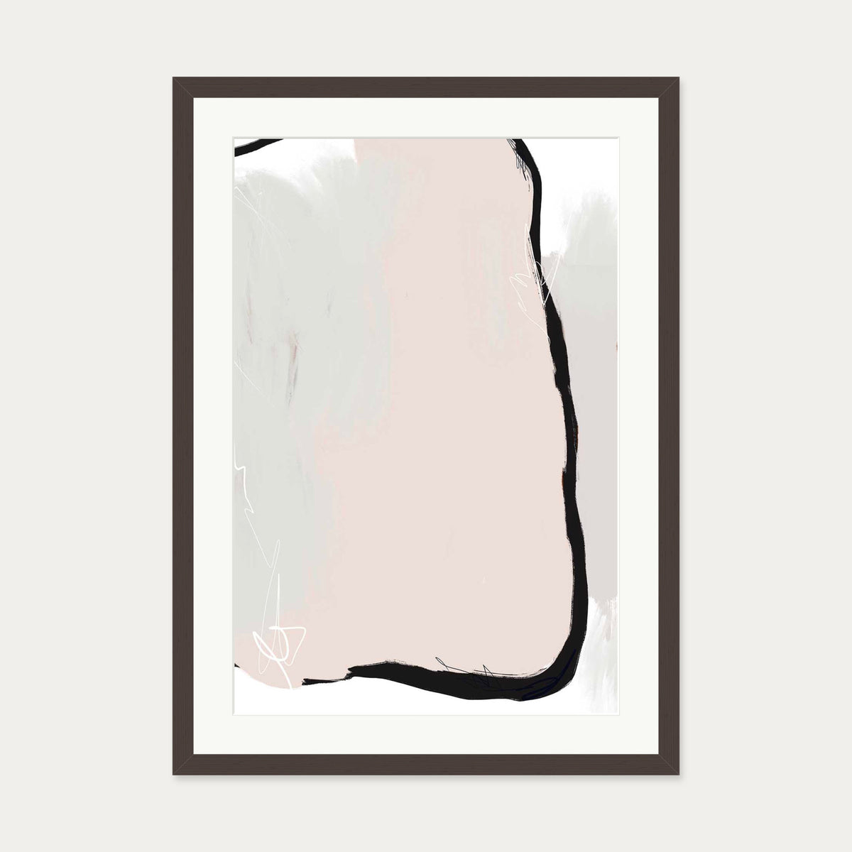Abstract Study I Art Print — 50 x 70 cm — Brown Frame