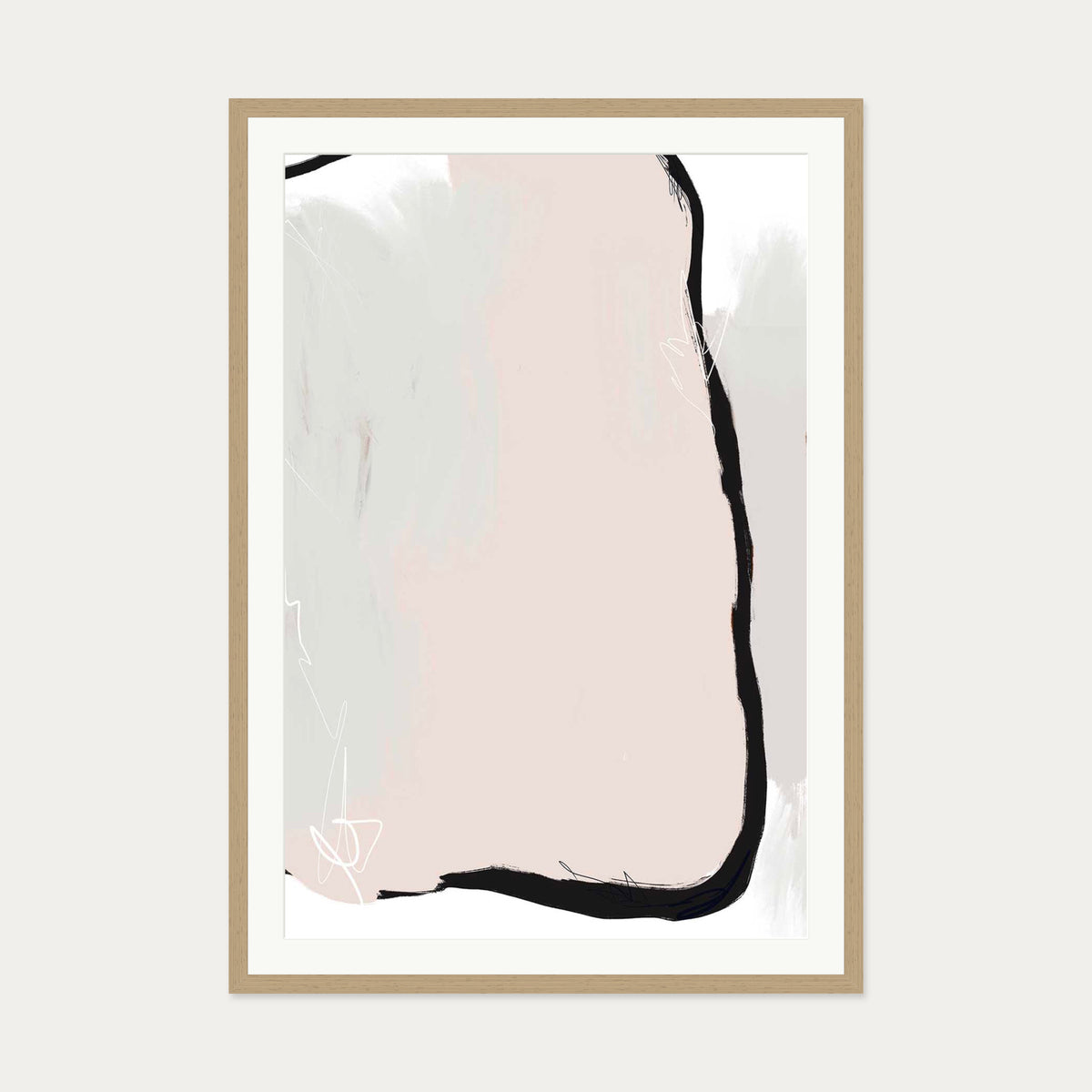 Abstract Study I Art Print — 70 x 100 cm — Oak Frame