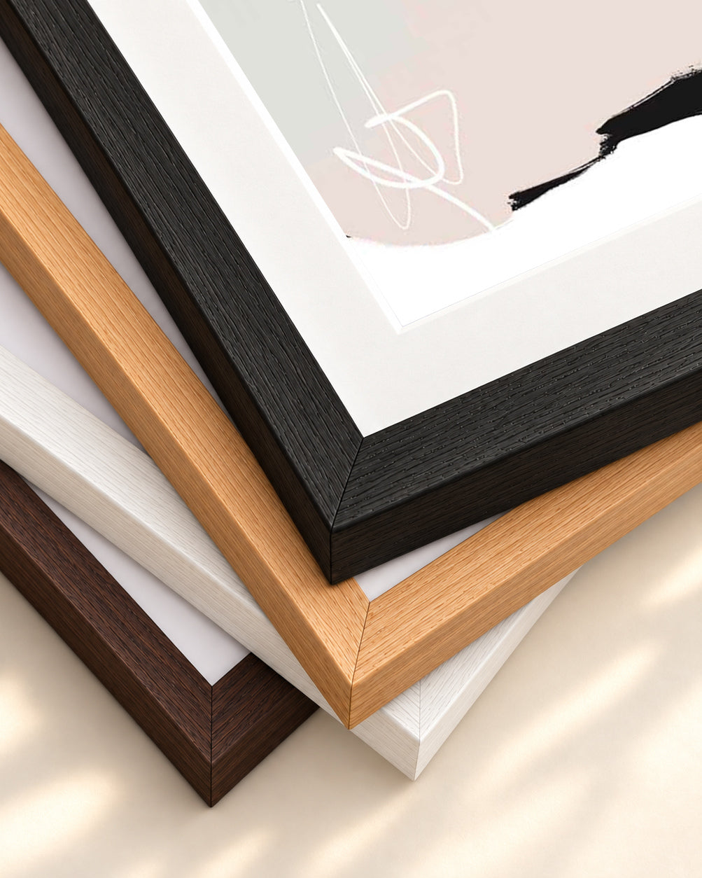 Abstract Study I Art Print — framed print corner with 5 cm mount and bevel