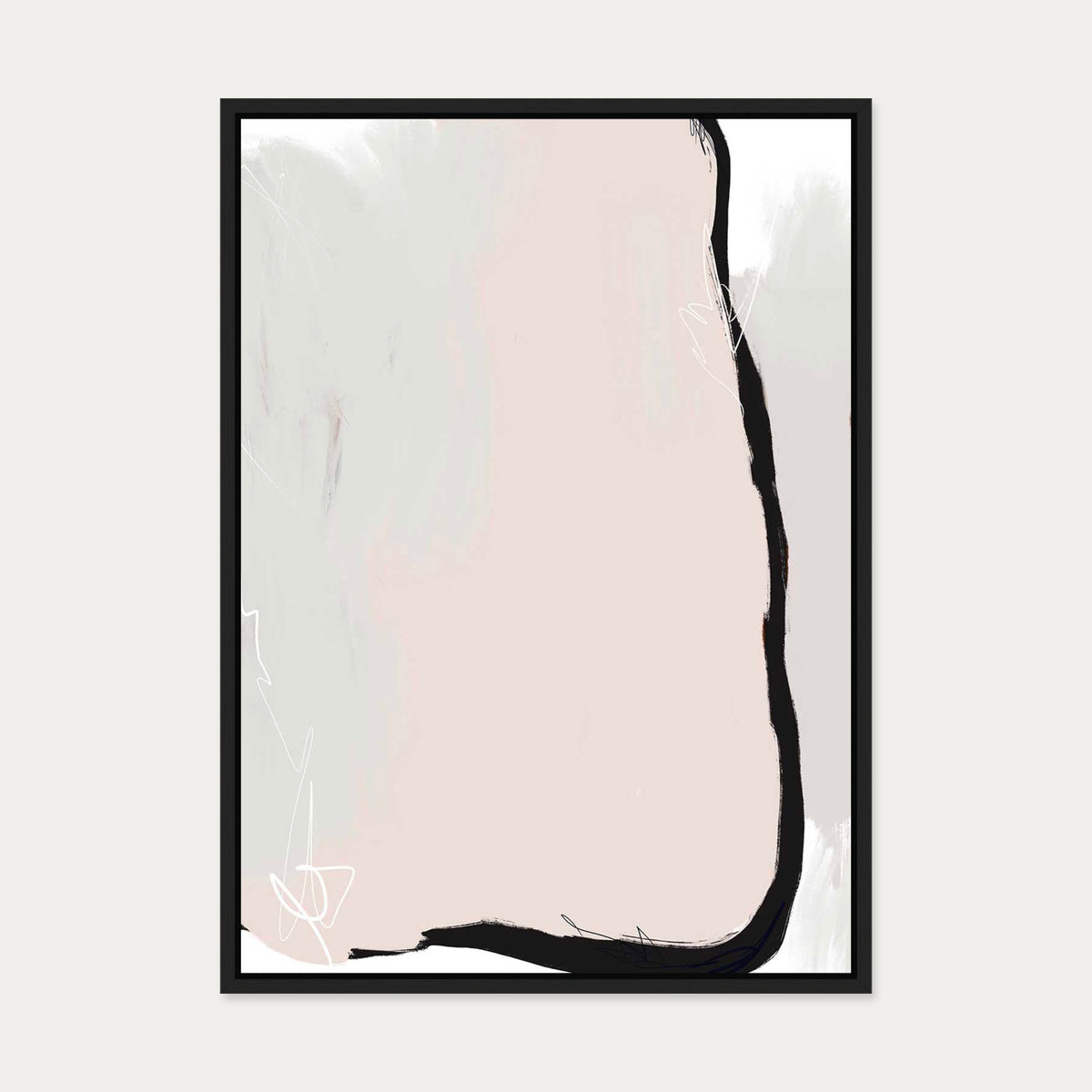 Abstract Study I Canvas Art — 50 x 70 cm — Black Frame