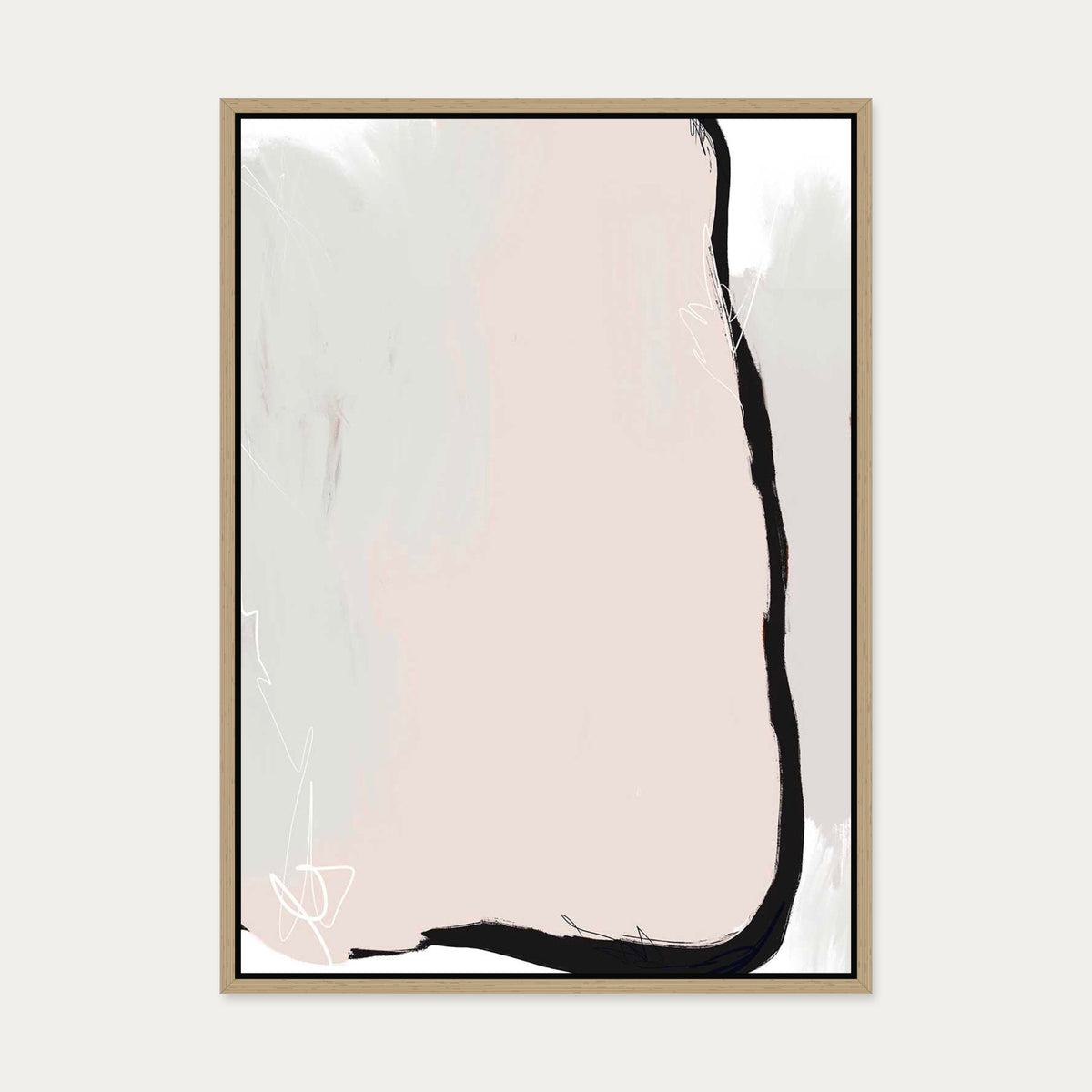 Abstract Study I Canvas Art — 50 x 70 cm — Oak Frame