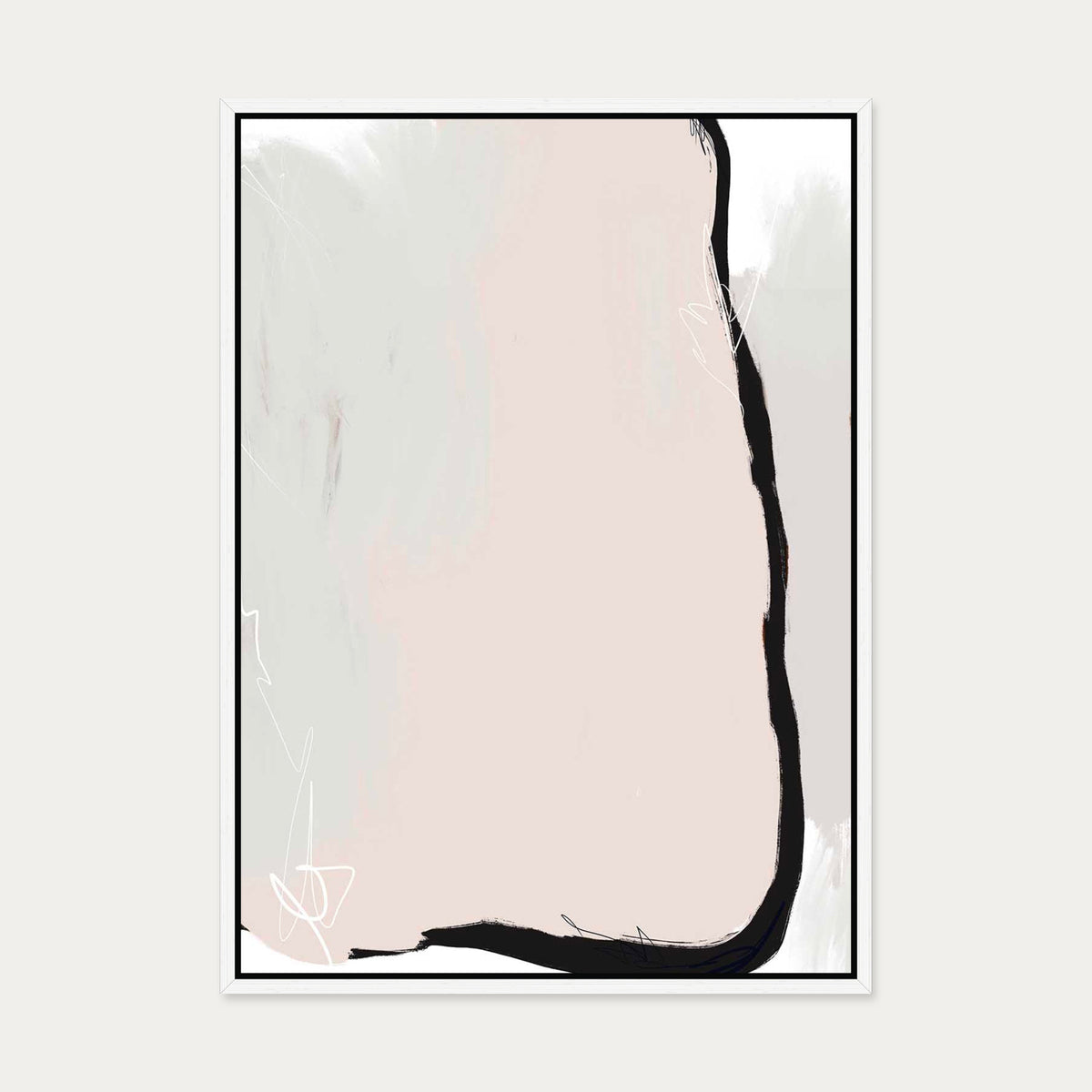 Abstract Study I Canvas Art — 50 x 70 cm — White Frame