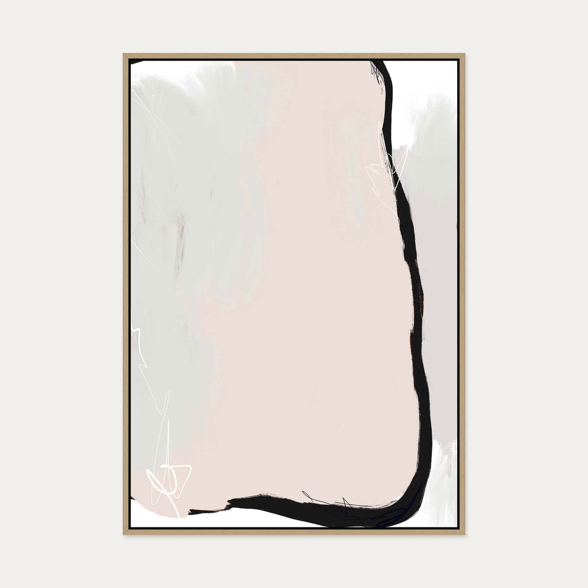 Abstract Study I Canvas Art — 70 x 100 cm — Oak Frame