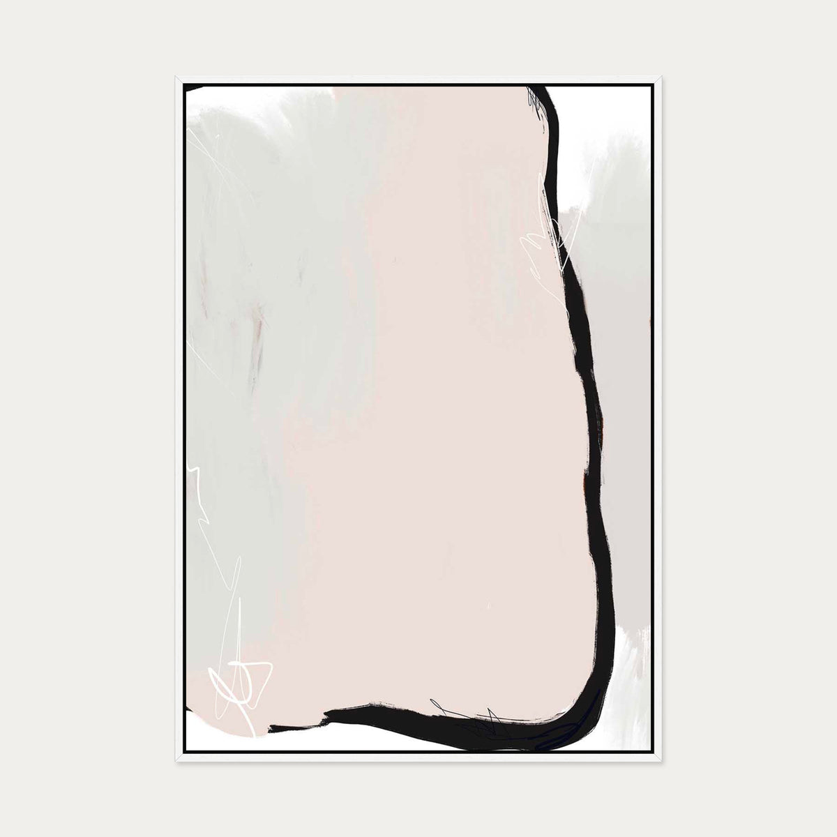 Abstract Study I Canvas Art — 70 x 100 cm — White Frame