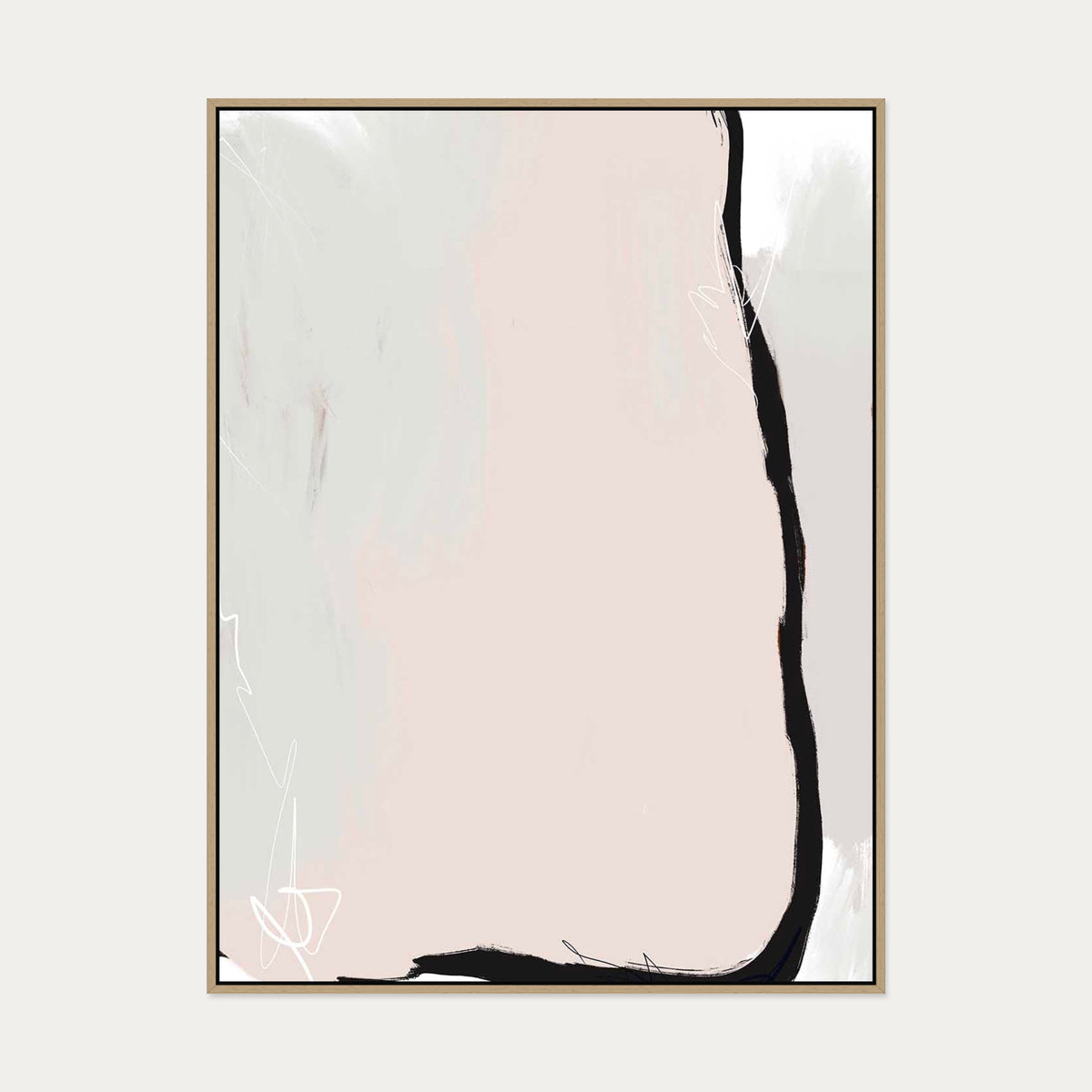 Abstract Study I Canvas Art — 90 x 120 cm — Oak Frame