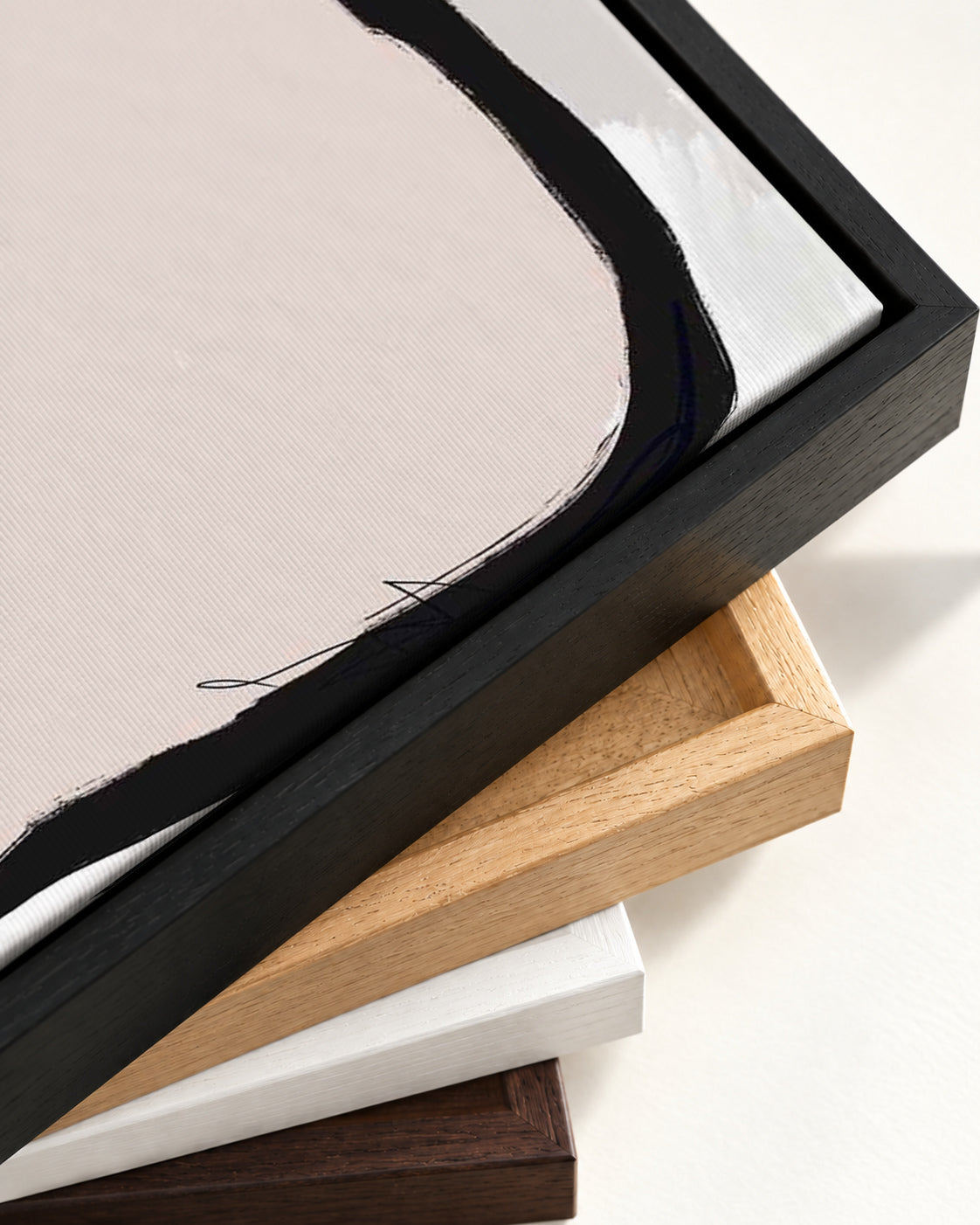 Abstract Study I Canvas Art — framed canvas corner and wrapped canvas detail