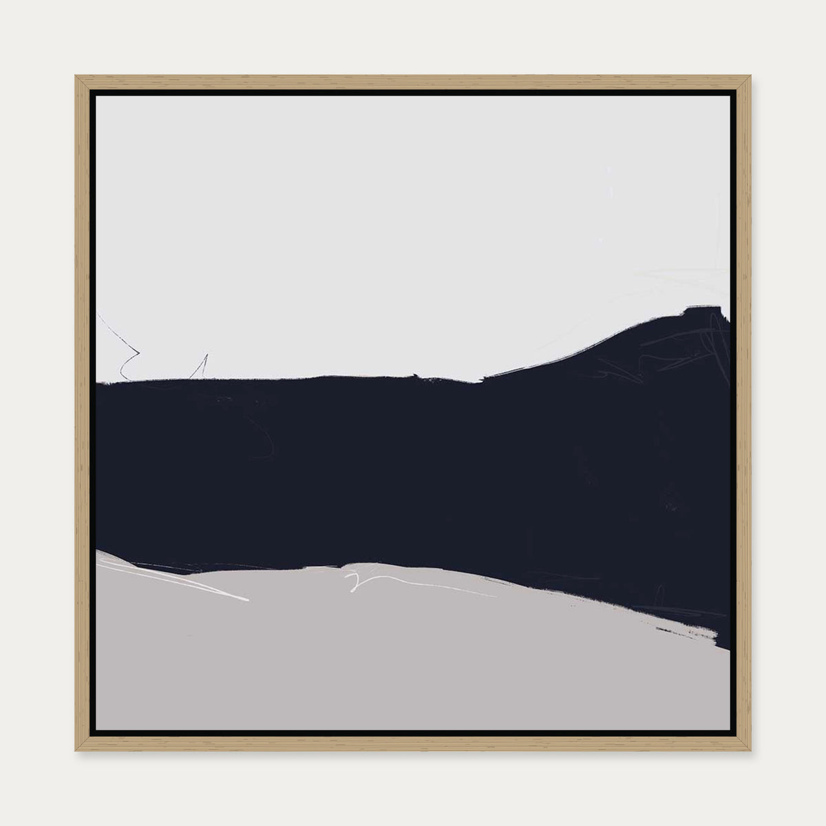Abstract Study III Canvas Art — 50 x 50 cm — Oak Frame
