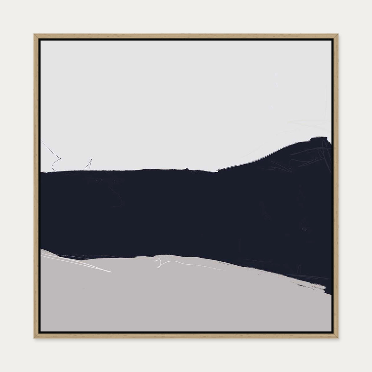 Abstract Study III Canvas Art — 70 x 70 cm — Oak Frame