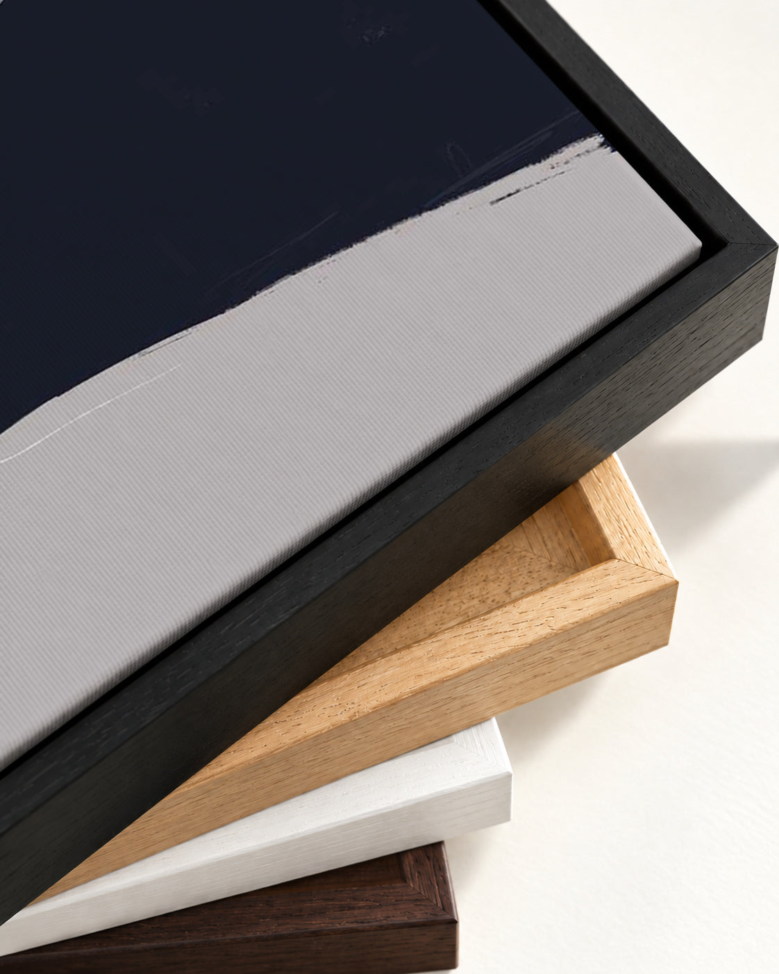 Abstract Study III Canvas Art — framed canvas corner and wrapped canvas detail