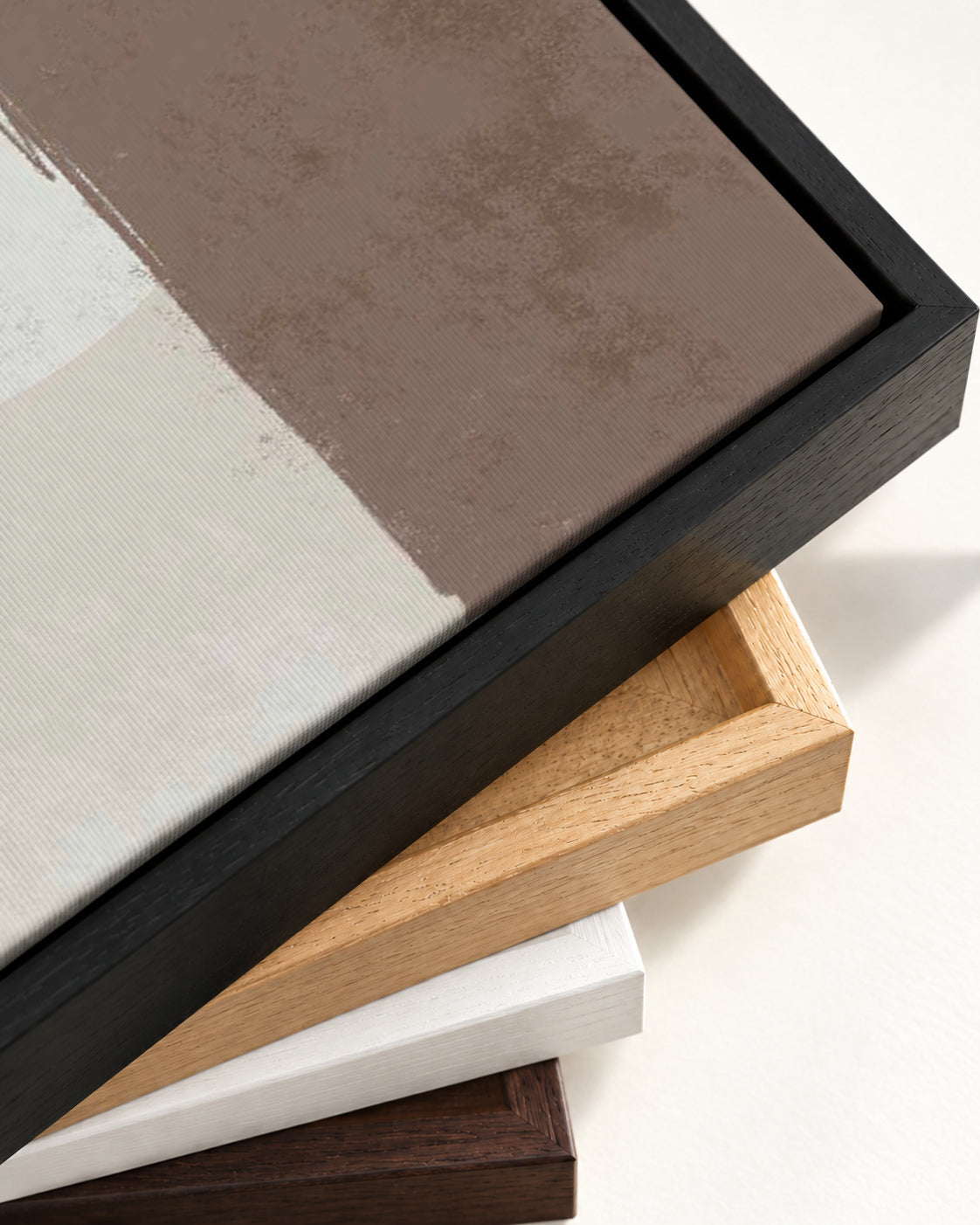 Abstract Study IV Canvas Art — framed canvas corner and wrapped canvas detail