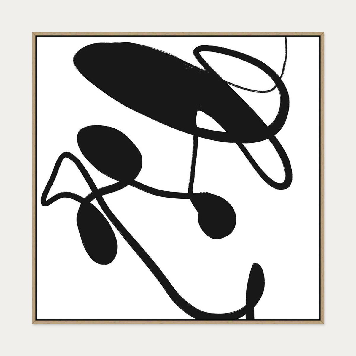 Abstract Study IX Canvas Art — 100 x 100 cm — Oak Frame