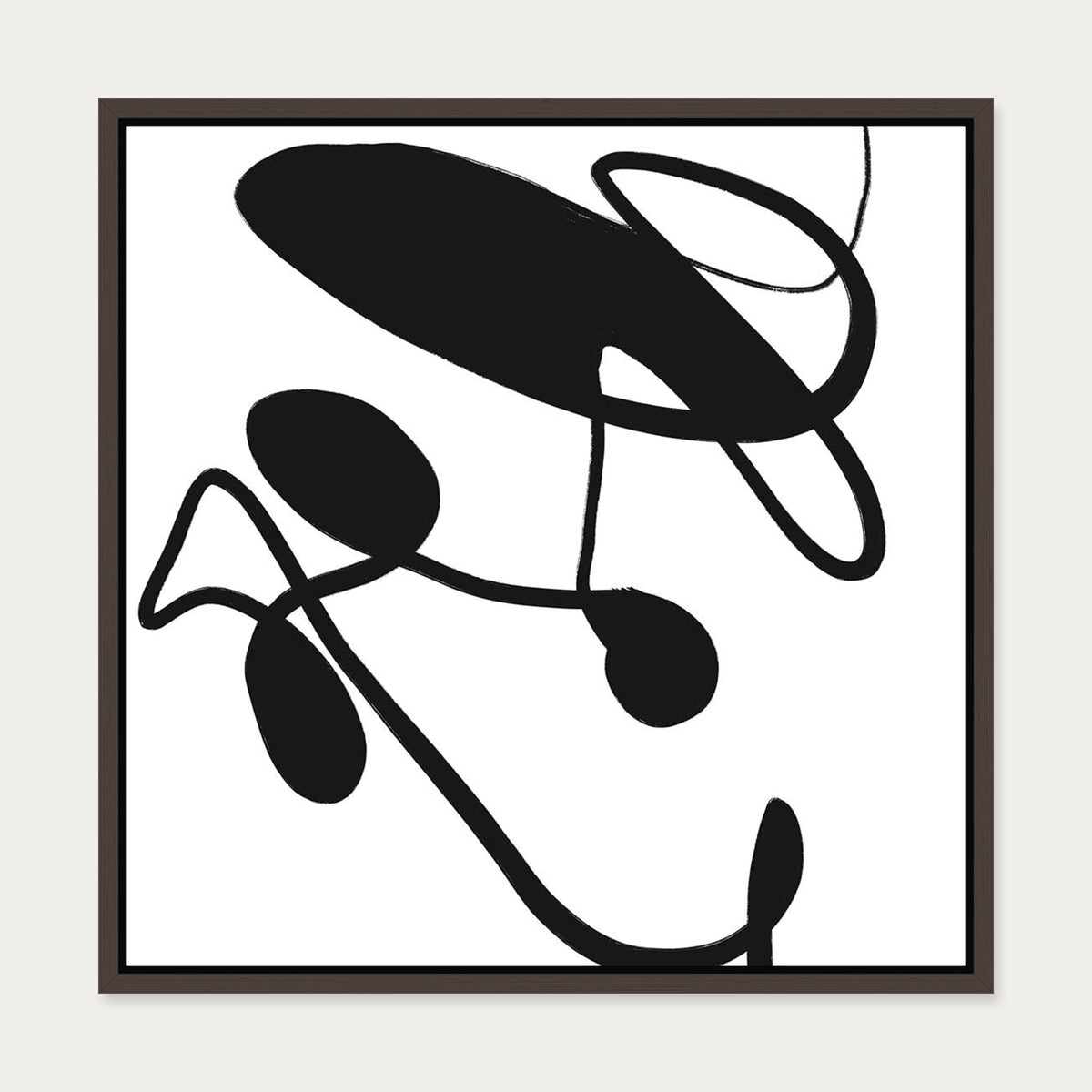 Abstract Study IX Canvas Art — 50 x 50 cm — Brown Frame