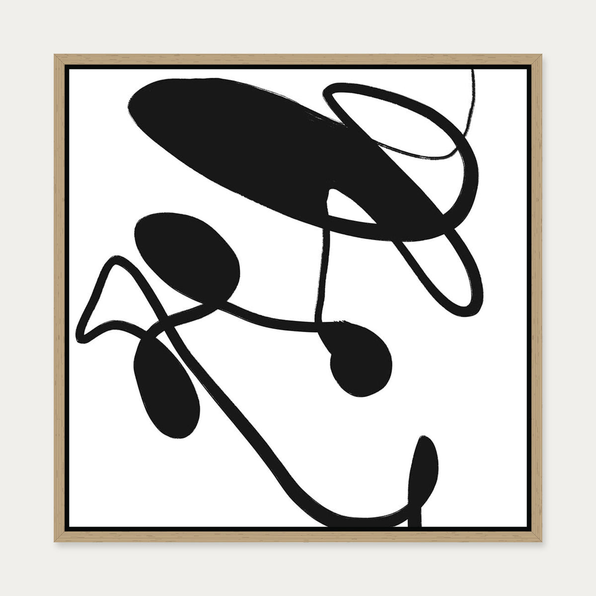 Abstract Study IX Canvas Art — 50 x 50 cm — Oak Frame