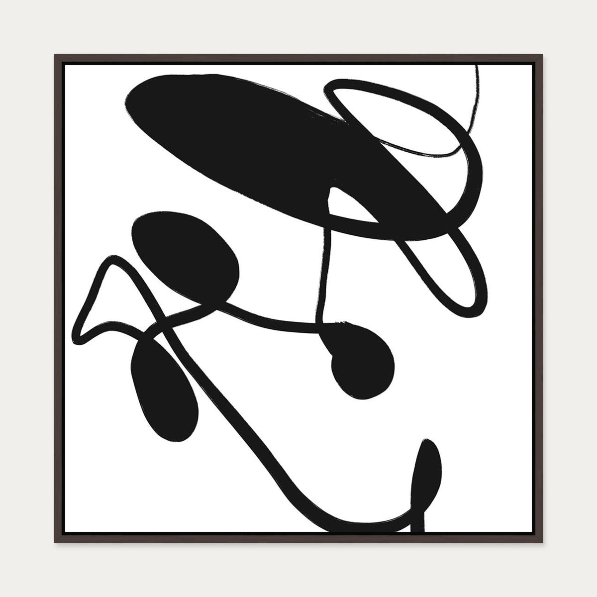 Abstract Study IX Canvas Art — 70 x 70 cm — Brown Frame