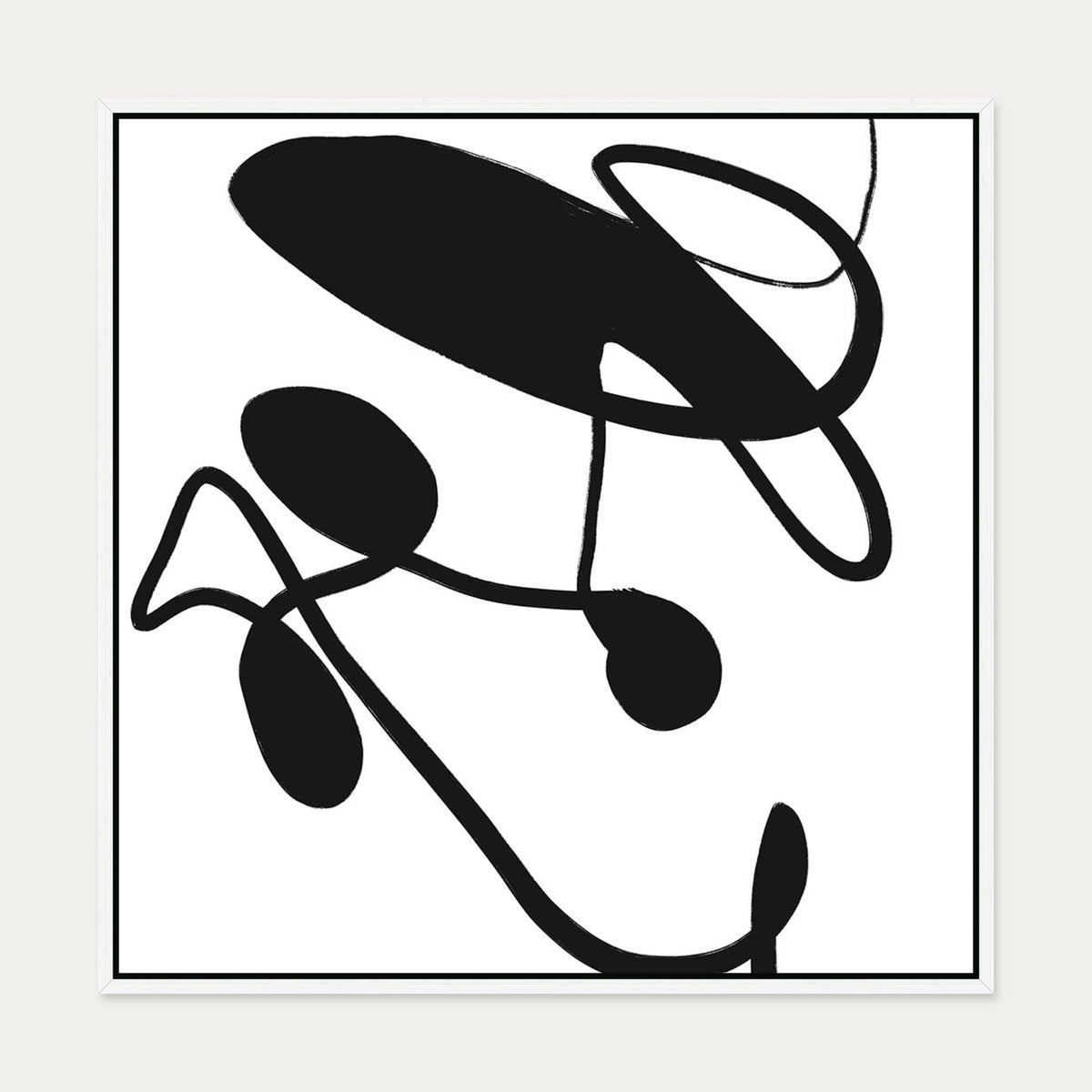 Abstract Study IX Canvas Art — 70 x 70 cm — White Frame