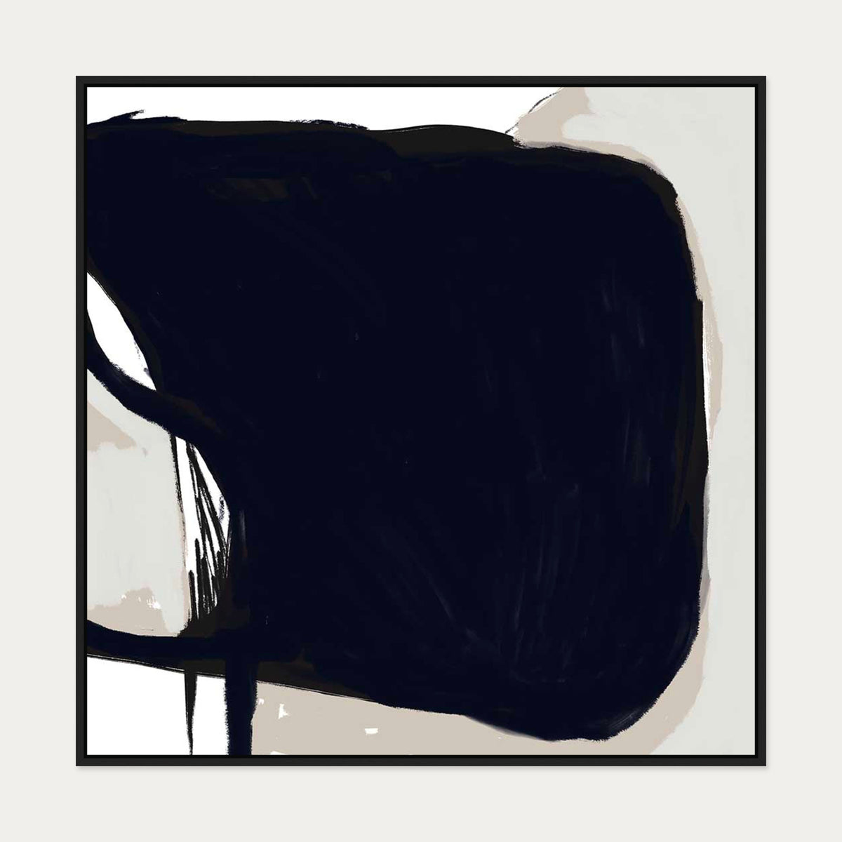 Abstract Study V Canvas Art — 100 x 100 cm — Black Frame