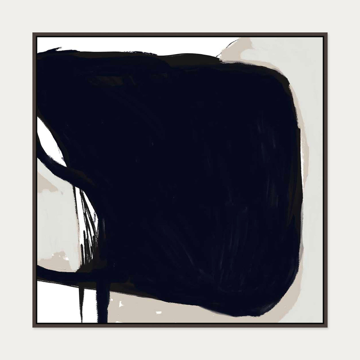 Abstract Study V Canvas Art — 100 x 100 cm — Brown Frame