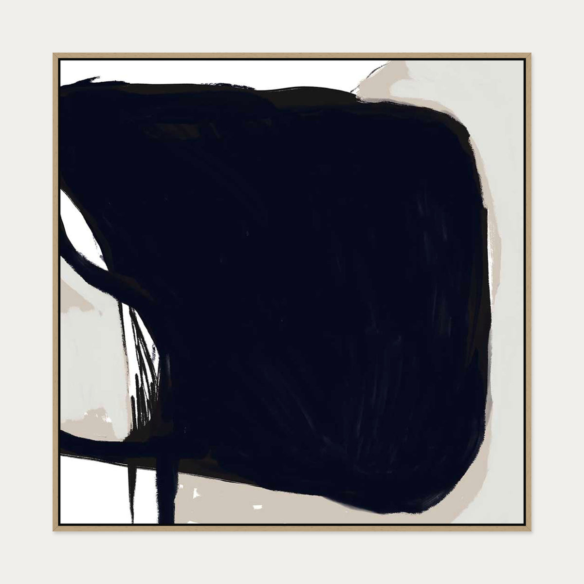 Abstract Study V Canvas Art — 100 x 100 cm — Oak Frame