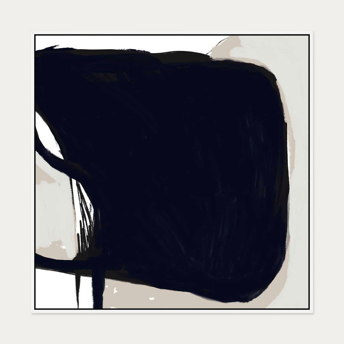 Abstract Study V Canvas Art — 100 x 100 cm — White Frame