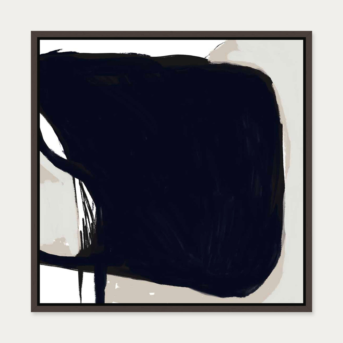Abstract Study V Canvas Art — 50 x 50 cm — Brown Frame