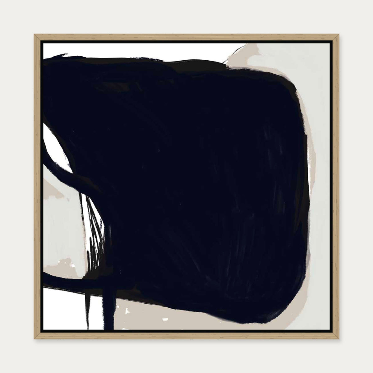 Abstract Study V Canvas Art — 50 x 50 cm — Oak Frame