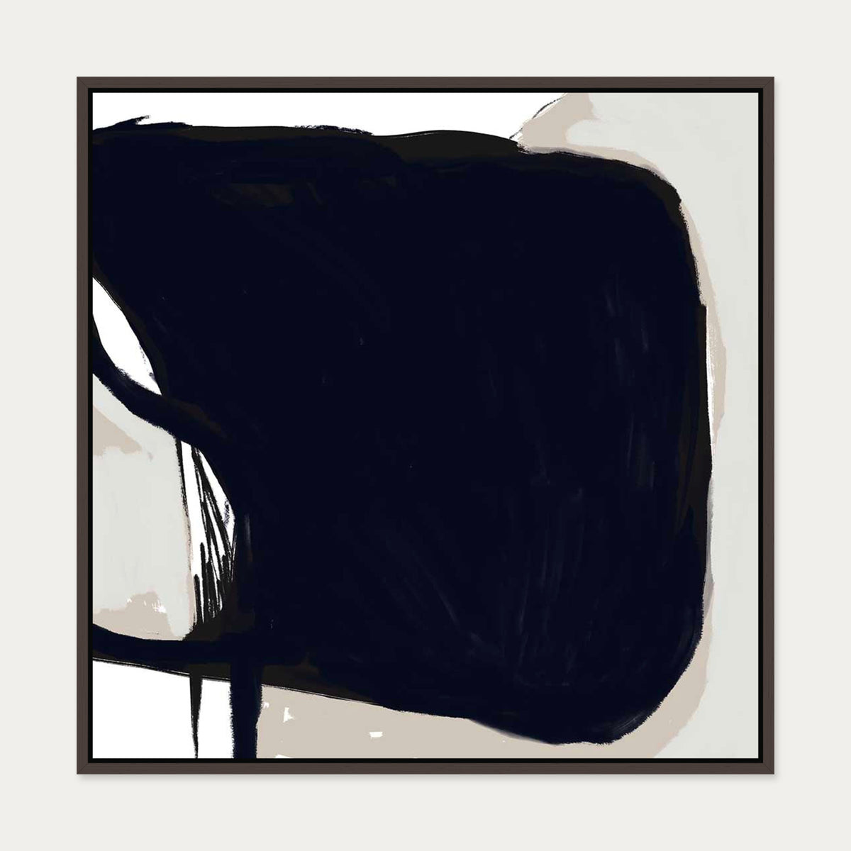 Abstract Study V Canvas Art — 70 x 70 cm — Brown Frame