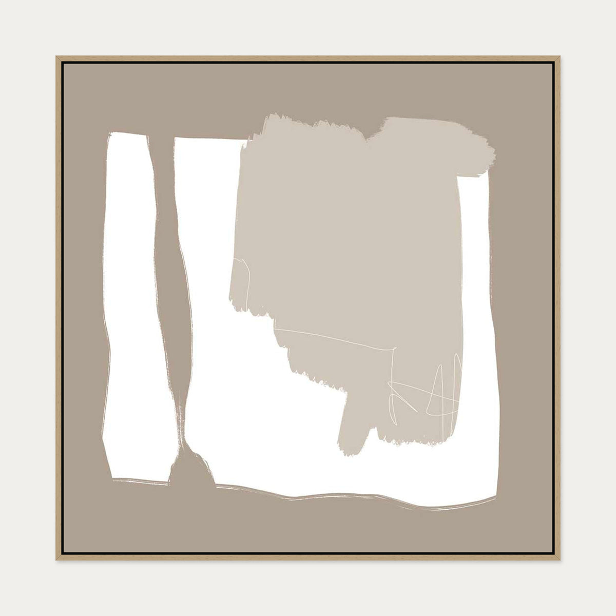 Abstract Study VI Canvas Art — 100 x 100 cm — Oak Frame