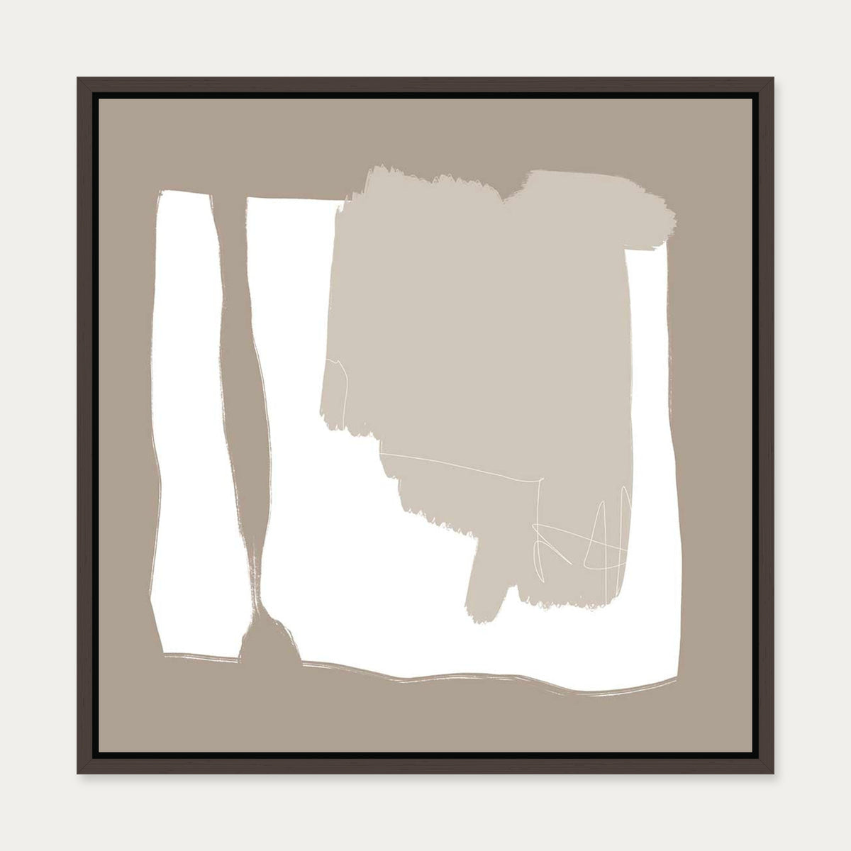 Abstract Study VI Canvas Art — 50 x 50 cm — Brown Frame