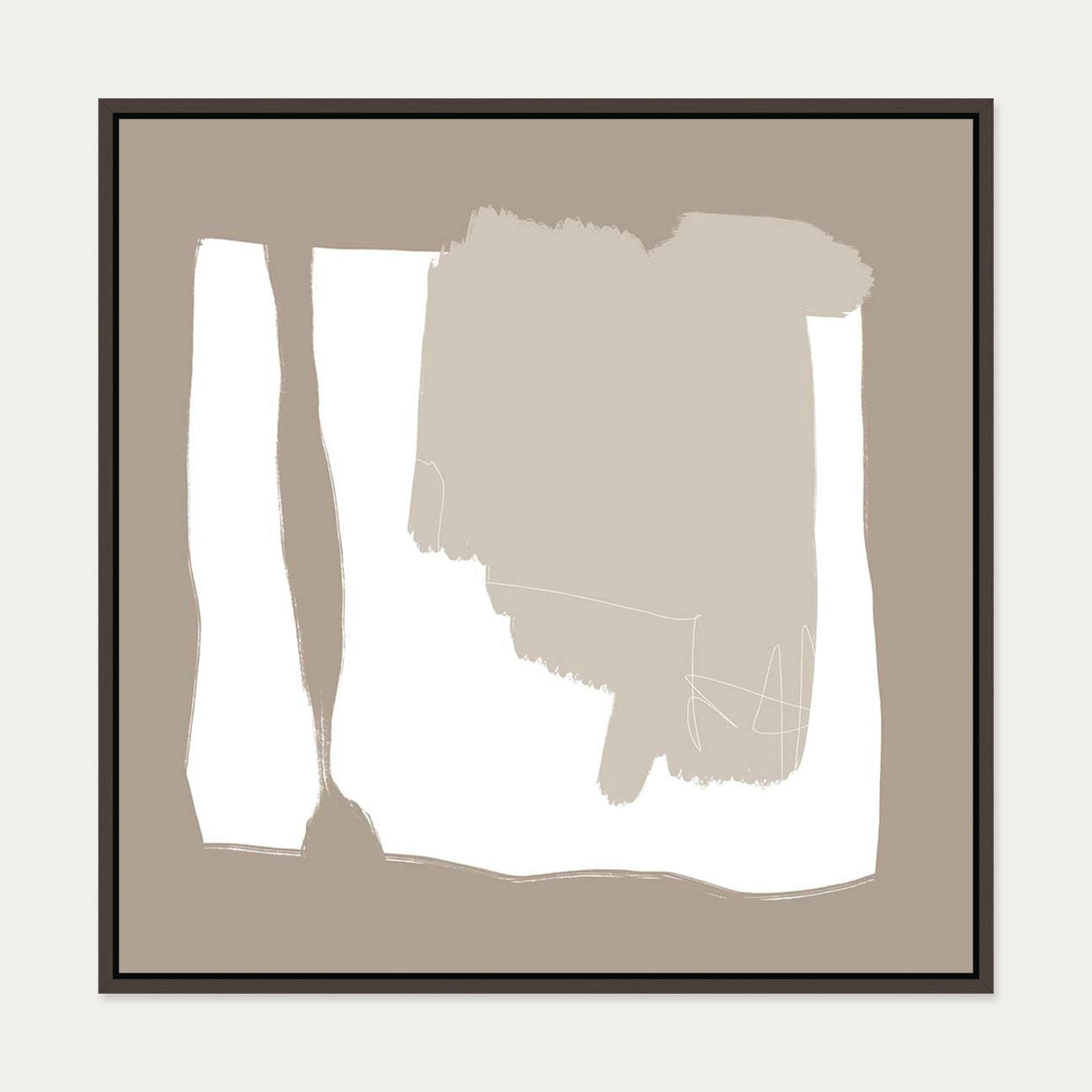 Abstract Study VI Canvas Art — 70 x 70 cm — Brown Frame