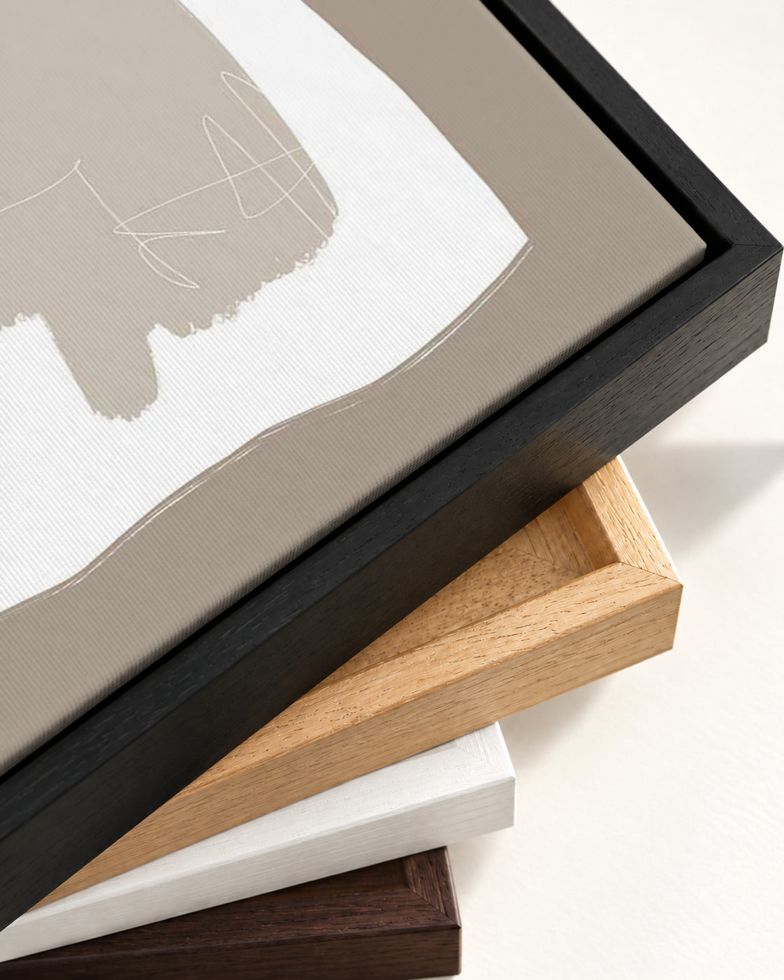 Abstract Study VI Canvas Art — framed canvas corner and wrapped canvas detail